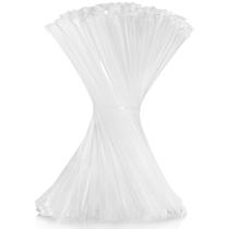 Laços de zíper Cehony 30 cm, pacote com 500 unidades, nylon branco pesado