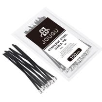 Laços de zíper de metal JOUGU 304 em aço inoxidável revestidos com epóxi preto Laços de zíper de metal JOUGU 304 em aço inoxidável revestidos com epóxi preto