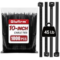 Laços de zíper Glufirm de 10 cm (pacote com 1000) Abraçadeiras pretas de 20 kg