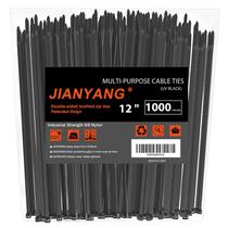 Laços de zíper JIANYANG, 12 polegadas, com dentes duplos, pacote com 1000