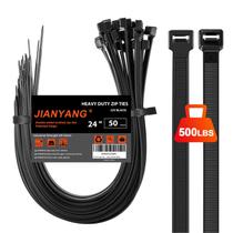 Laços de zíper JIANYANG Heavy Duty 60 cm 227 kg Resistência à tração 50 unidades