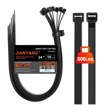 Laços de zíper JIANYANG Heavy Duty 60 cm 227 kg, resistência à tração, pacote com 10