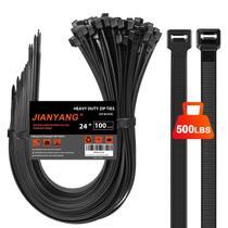 Laços de Zíper JIANYANG Heavy Duty - 60cm, 227kg de Resistência, Pacote com 100 Unidades