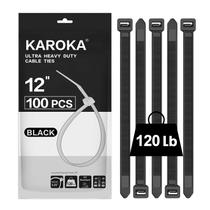 Laços de Zíper Karoka Heavy Duty 30cm - 54kg de Resistência à Tração (100 unidades)