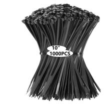 Laços de zíper MasiStranth 1000 unidades 25 cm pretas 34 kg de resistência à tração Laços de zíper MasiStranth 1000 unidades 25 cm pretas 34 kg de resistência à tração