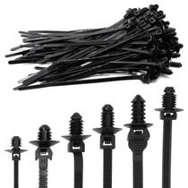 Laços de zíper Push Mount SWZHAI 60 peças de nylon para carro, gravata preta Laços de zíper Push Mount SWZHAI 60 peças de nylon para carro, gravata preta