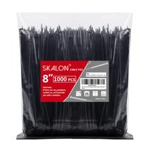 Laços de zíper SKALON de 8 polegadas (pacote com 1000) 18 kg de resistência à tração pretas Laços de zíper SKALON de 8 polegadas (pacote com 1000) 18 kg de resistência à tração pretas