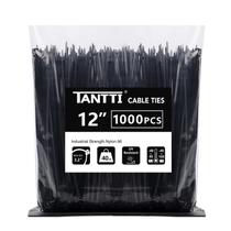Laços de zíper TANTTI 30 cm pretos, pacote com 1000, 18 kg de resistência à tração Laços de zíper TANTTI 30 cm pretos, pacote com 1000, 18 kg de resistência à tração