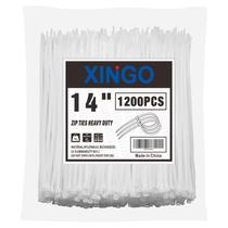 Laços de zíper XINGO 14 cm brancos 1200 unidades 34 kg de resistência à tração Laços de zíper XINGO 14 cm brancos 1200 unidades 34 kg de resistência à tração