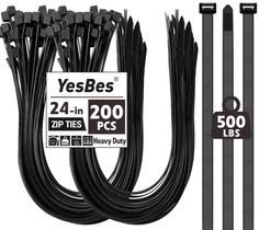 Laços de zíper YesBes 200 unidades Heavy Duty 24 polegadas 500 libras de tração Laços de zíper YesBes 200 unidades Heavy Duty 24 polegadas 500 libras de tração