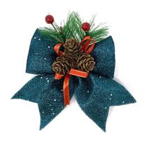 Laços decorativos de Natal allgala XBW93086 4-PK verde escuro
