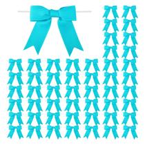 Laços Meseey, 50 peças, turquesa, gorgorão, torcido, de 3,5 polegadas Laços Meseey, 50 peças, turquesa, gorgorão, torcido, de 3,5 polegadas