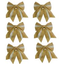 Laços Natalinos Rústicos 6 Unidades Juta/Renda 20x24cm SALDÃO. Laços Natalinos Rústicos 6 Unidades Juta/Renda 20x24cm SALDÃO.