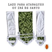Laços para atabaques festa de caboclo boiadeiro oxóssi folhagens tecido forte umbanda candomblé entidade