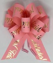 Laços Prontos Para Presente e Embalagem Laços FELICIDADES Flor Grande 10 Unidades
