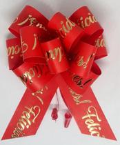 Laços Prontos Para Presente e Embalagem Laços FELICIDADES Flor Grande 10 Unidades