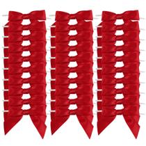 Laços Satin Ribbon Twist Tie, vermelhos, 3,5 cm - 50 unidades