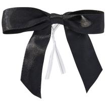 Laços Twist Tie Bows Juvale Black Satin Ribbon, pacote com 100