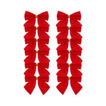 Laços Vermelhos De Natal 12pcs Decoração Para Casa Embalagem De Presente Para Celebrações