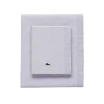 Lacoste 100% algodão Percale Pillowcase Par, Sólido, cinza claro, padrão