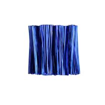 Lacre Araminho Fitilho Fecho Metalizado 10cm Azul 1000un