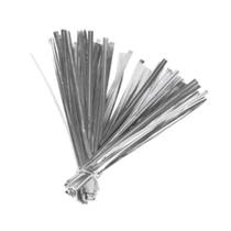 Lacre Araminho Fitilho Fecho Metalizado 10cm Prata 1000un