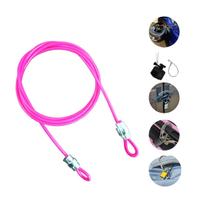 Lacre de Segurança 35cm Reutilizavel Cabo de Aço Bolsa Bike Malas - ROSA