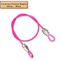Lacre de Segurança 35cm Reutilizavel Cabo de Aço Bolsa Bike Malas - ROSA