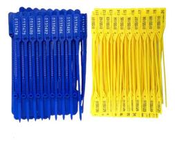 Lacre Numerado Sequencial Azul/amarelo 23cm Pacote C/200 Un Lacre Numerado Sequencial Azul/amarelo 23cm Pacote C/200 Un