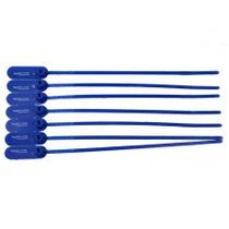 Lacre para malote dupla trava 16cm azul com 100 unidades