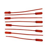 Lacre para malote dupla trava 16cm vermelho com 100 unidades