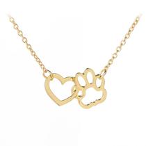 Ladies Animal Paw Peach Heart Pendant Colar Jóias Presente Ladies Animal Paw Peach Heart Pendant Colar Jóias Presente