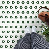 Ladrilho de piso MORCART Peel and Stick Vinil 20x20cm Verde Branco