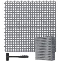 Ladrilhos de Piso Drydiet 12 Peças 30 x 30 cm Antiderrapantes Cinza Ladrilhos de Piso Drydiet 12 Peças 30 x 30 cm Antiderrapantes Cinza