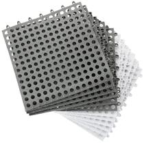 Ladrilhos de piso interligados LISHINE 30x30cm PVC cinza e branco, pacote com 12 Ladrilhos de piso interligados LISHINE 30x30cm PVC cinza e branco, pacote com 12
