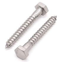 Lag Bolts Glvaner 1/2 x 3-1/2, cabeça hexagonal de aço inoxidável, 6 unidades