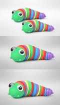 Lagarta Articulada Fidget Toy Colorida
