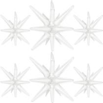 LAIAMER 6 unidades de balões brancos de 14 pontos Star Foil 56 cm