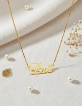 LAÍS COLAR DE NOME FOLHEADO A OURO 18k