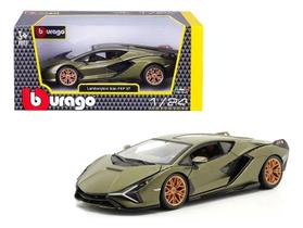 Lamborghini Sián FKP 37 Verde Escuro Metal 18 Cm 1/24 - Burago Lamborghini Sián FKP 37 Verde Escuro Metal 18 Cm 1/24 - Burago