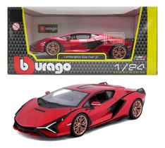 Lamborghini Sián FKP 37 Vermelho Metal 18 Cm 1/24 - Burago