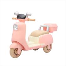 Lambreta Elétrica Infantil Rosa Luz Led Bivolt Música Baú