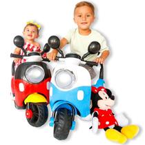 Lambreta Motinha Elétrica Infantil Mini Moto Crianças Azul - Car Kids