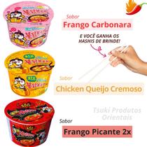 Lamen buldak frango carbonara, queijo pote e frango picante 2x