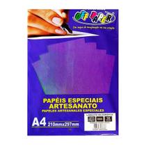 Lamicote holografico off paper 250g roxo 10 fls