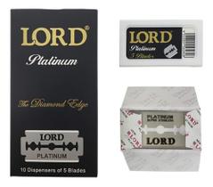 Lâmina barbear Lord Preta Diamond Platinum 50 cxs com 50