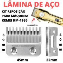 Lâmina De Aço Kit Reposição P/ Máquina De Corte Kemei 1986