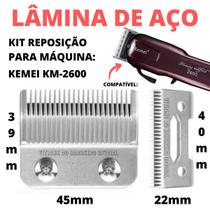 Lâmina De Aço Kit Reposição Profissional P/ Máquinas Kemei 2600