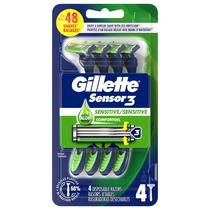 Lâmina de barbear descartável Gillette Sensor3 Sensitive para homens x4