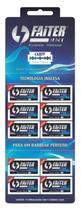 Lâmina de barbear Faiter, duplo fio, revestida com cromo e platina - Kit com 15 cartelas